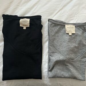 Two Sezane V-Neck Tshirts (small)
